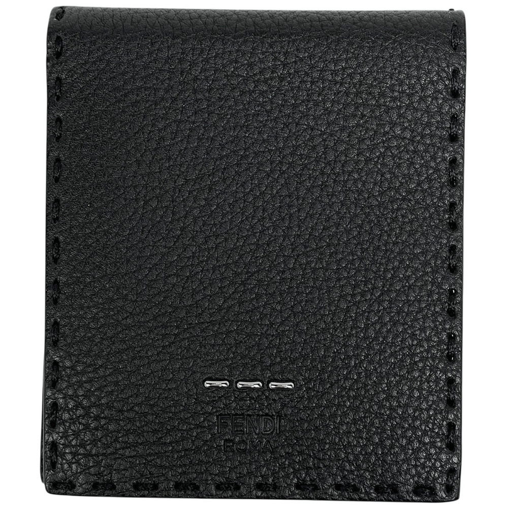 Fendi Selleria Bi fold Wallet Leather Black